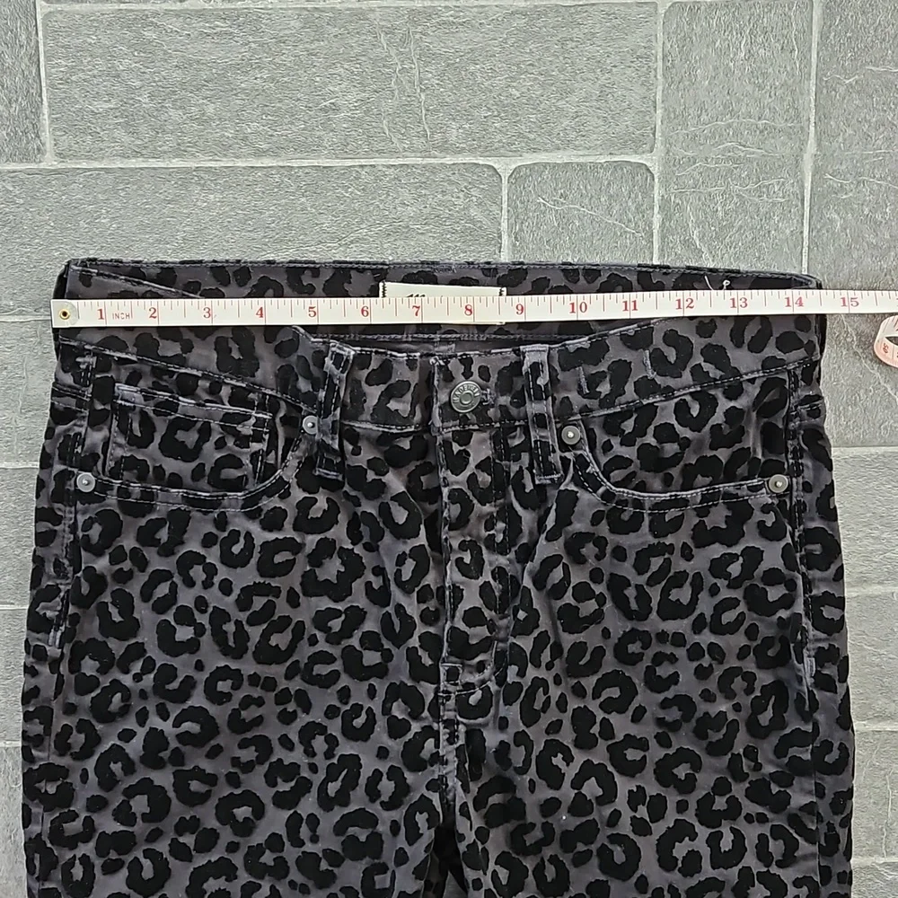 NWOT! Madewell 9" Mid-Rise Skinny Jeans Flocked Leopard Edition Size 26 Waist - Picture 9 of 11